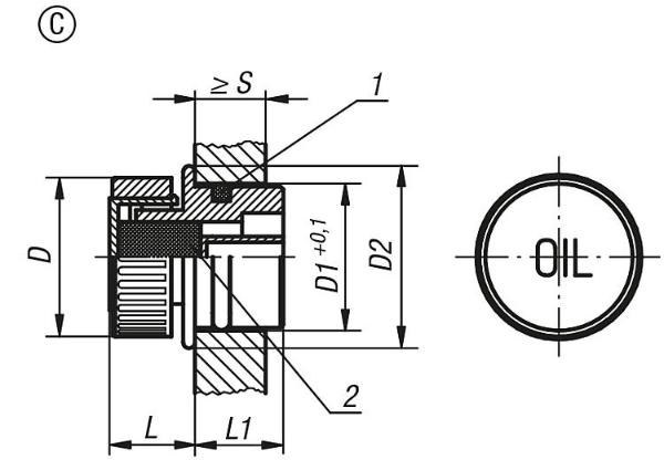 K0451 Press in Plig Form C With Vent & Air Filter