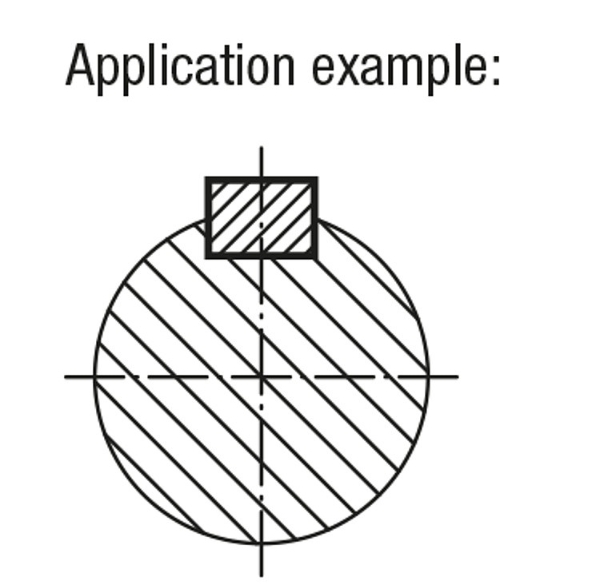 PARALLEL KEY DIN6885, FORM:A, B=3, L=10, H=3, STAINLESS STEEL 1.4571 