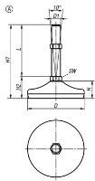 Levelling feet steel Drawing