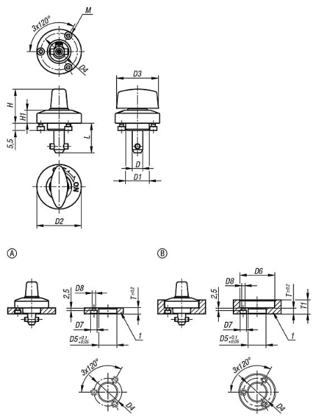 Quarter turn locks Drawing