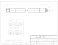 152mm Stay Set Hose 1/4 Male to 1/8 Female