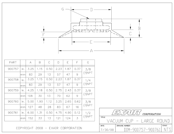 Vacuum Cup Large Round 4.25"x1.18"