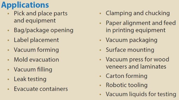 Exair in-line e-vac applications