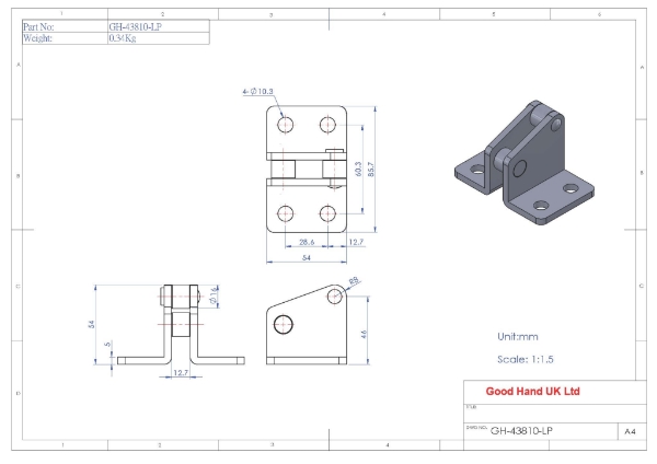 GH-43810-LP Latch Plate for Model GH-43810