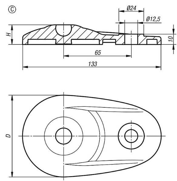 Swivel feet Plastic