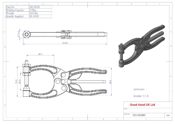 GH-50380 820Kg toggle plier