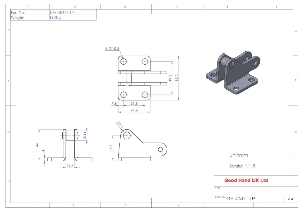 GH-40371-LP Latch Plate For Model GH-40371