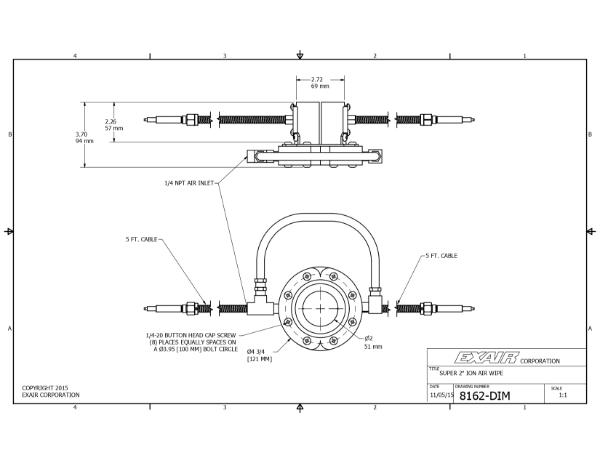 2" (51mm) Gen 4 Super Ion Air Wipe With Power Supply