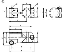 K0475 Tube Clamps Form B Drawing