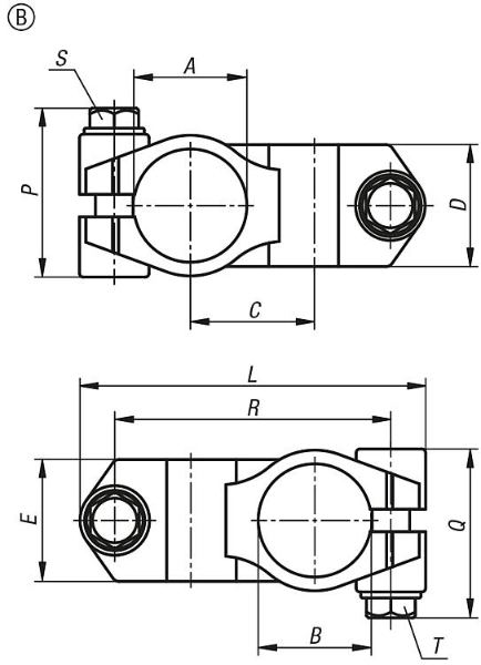 K0472 Tube Clamps Form B Drawing