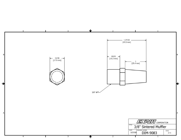 Sintered Bronze Muffler 3/8NPT