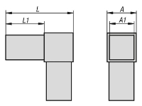 Square tube connectors