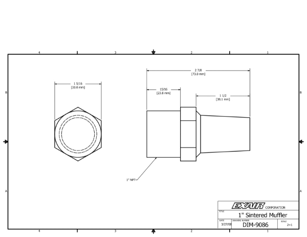 Sintered Bronze Muffler 1 NPT