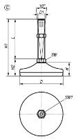 Levelling feet steel or stainless steel Form C