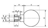 BALL GRIP REVOLVING D1=25 D=M06 DUROPLAST, COMP:STAINLESS STEEL 