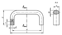 PULL HANDLE OVAL A=120, L=137, D=M08, H=55, ALUMINIUM NATURAL ANODIZED 