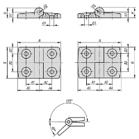 Hinges in Stainless Steel Drawing