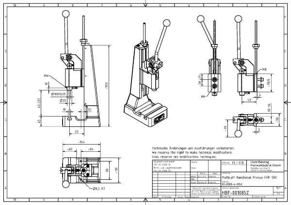 Toggle Press 40mm Stroke 5.0kN Capacity With T Slot