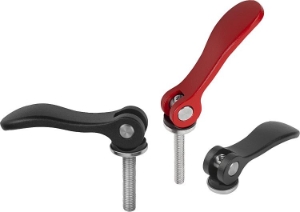 K0005 cam levers With Aluminium Handles Male & Female Steel & Stainless Steel Threads M5-M10 - red or black, Good Hand UK