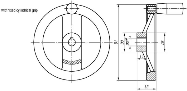 Handwheel Flat Aluminium Drawing