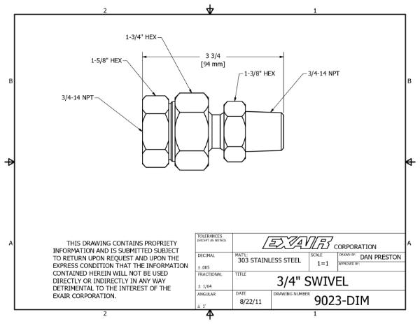 3/4" Swivel Fitting