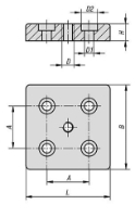 K1057 Foot Plate Drawing Square