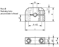 Mounting bracket aluminium Form B Drawing