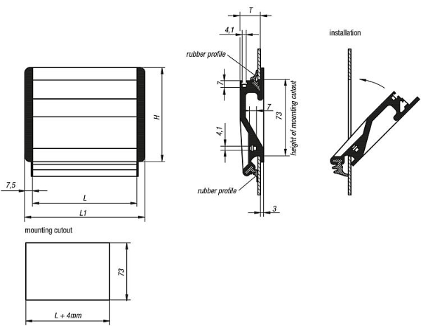 Recessed Handles form A Drawing