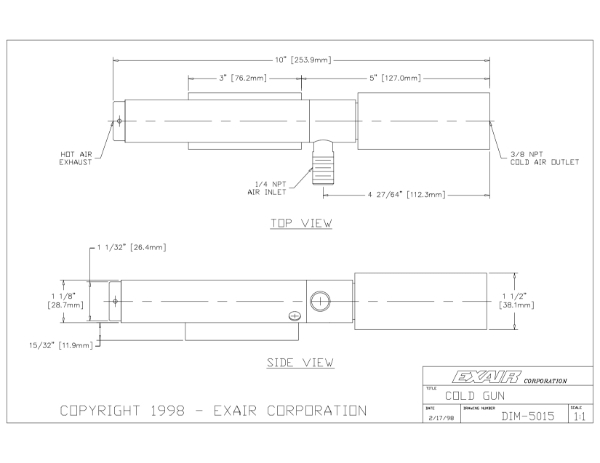 Cold Gun System Magnet Base One Cold Outlet