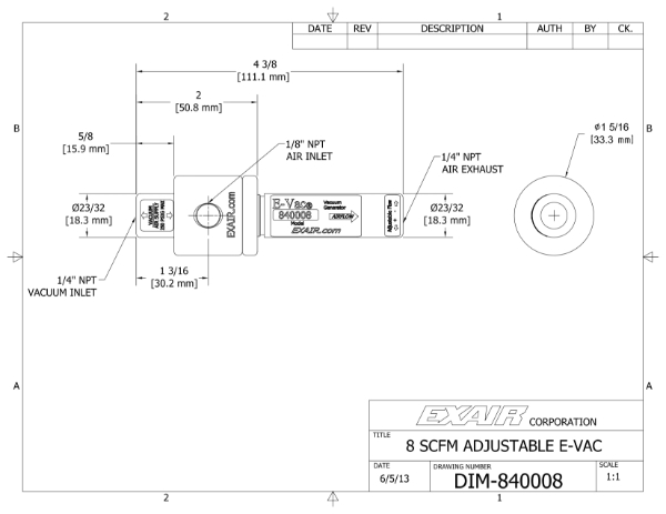 Adjustable E-Vac Only Porous & Non Porous Use 8.2 CFM