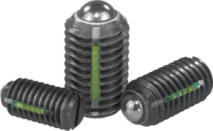 K0321 Spring Plungers With Slot & Ball In Steel With Thread Lock, Good Hand UK 