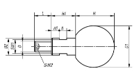 BALL GRIP REVOLVING D1=32 D=M08X13 DUROPLAST, COMP:STAINLESS STEEL 